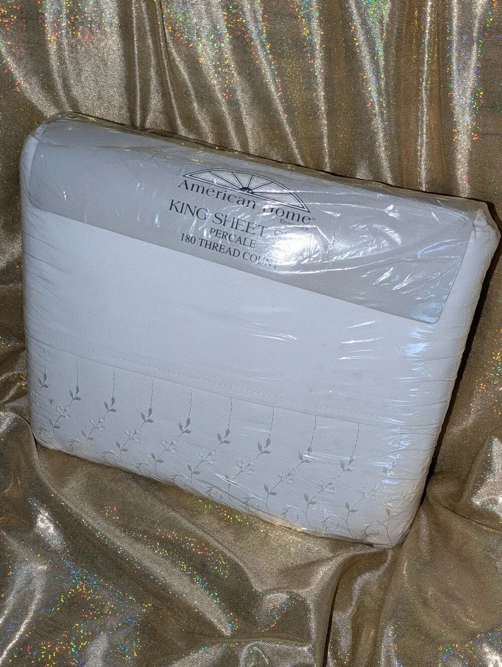 White King Sheet Set - Percale 180 Thread Count NEW in Sealed Pkg